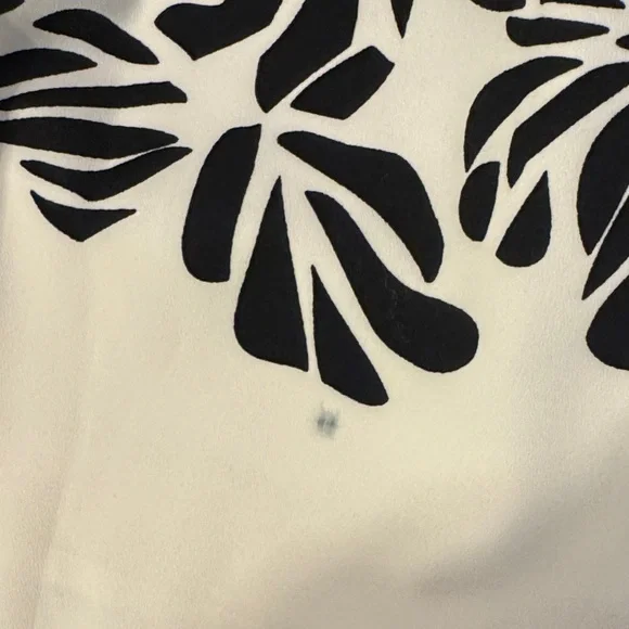 Elle White & Black Floral A Line Polyester Print Dress Pink Belt Size 6 NWT - Picture 7 of 10